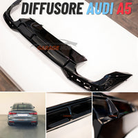 DIFFUSORE *S5 LOOK* per AUDI A5 dal 2021+ S-LINE Restyling NERO LUCIDO ABS