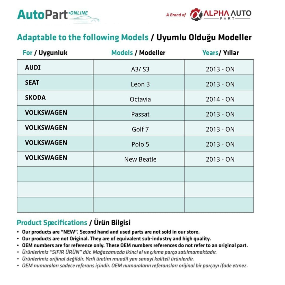 Kit Riparazione Tetto Apribile per Audi A3 Seat Leon 3 Skoda Octavia – vista 2