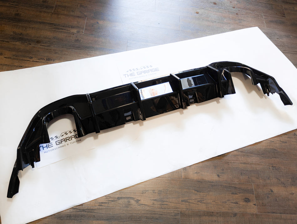 DIFFUSORE POSTERIORE ✨R LOOK✨ per VW GOLF 8 TSI TDI con 2 Uscite singole NERO