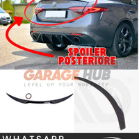 SPOILER Posteriore per ALFA ROMEO GIULIA Poliuretano QUALITA' A+++ NERO LUCIDO