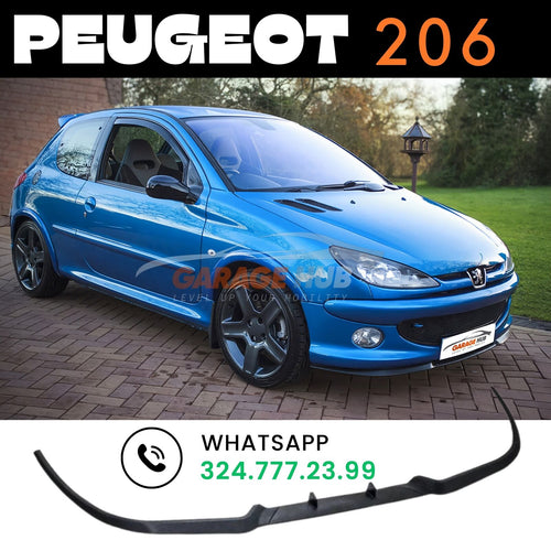 LAMA FRONTALE 🏁SPORT🏁PEUGEOT 206 SOTTO PARAURTI SPLITTER SPOILER ANTERIORE