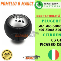 Pomello Cambio 6 Marce per -> Peugeot 307 308 3008 407 5008 807 Citroen C3 C4 C8