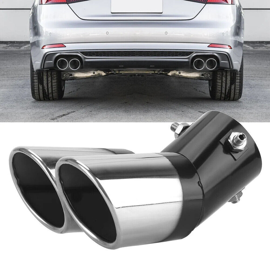 Doppi Terminali INOX Auto 62mm Curvati per scarichi marmitte✅da 3,8cm a 5,7cm