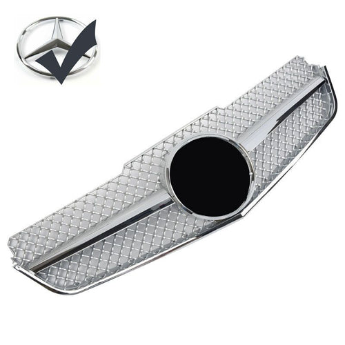 Griglia sportiva per Mercedes W207 E Coupe Cabrio argento cromato AMG LOOK