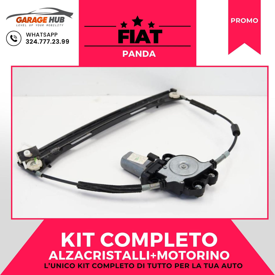 ⚡ALZACRISTALLI ELETTRICO ANTERIORE +MOTORINO SINISTRO FIAT PANDA 169 2003>2013