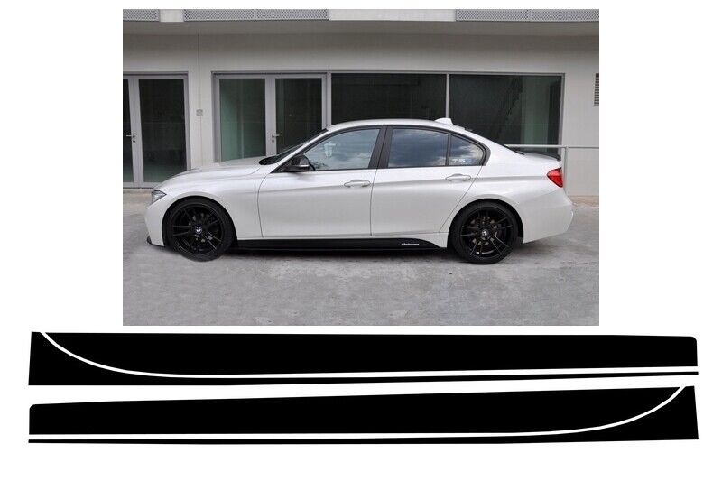Adesivo per decalcomanie laterali in vinile nero opaco per BMW Serie 3 F30 F31 (