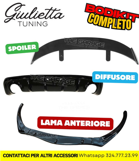 Bodykit Completo per Giulietta SPOILER + DIFFUSORE + LAMA / Stile Quadrifoglio – vista 2