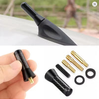 Antenna Estetica per auto Pinna TUNING Nera Carbon-Look Universale + Adattatori