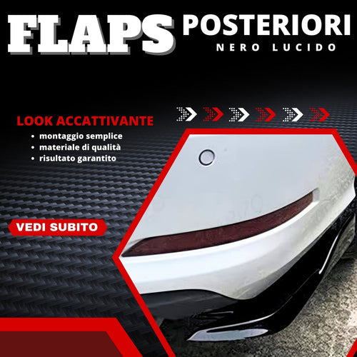 Set Minigonne Spoiler Laterali Flaps NERO LUCIDO BMW FIAT MERCEDES OPEL FORD V W
