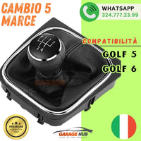Manopola Leva 5 Marce Pomello Cambio per VW Golf 6 MK5 MK6 2005-2014 cuffia