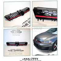 Griglia a NIDO d'APE per GOLF 7 12-17 Mascherina SPORT / Nero con Linea Rossa