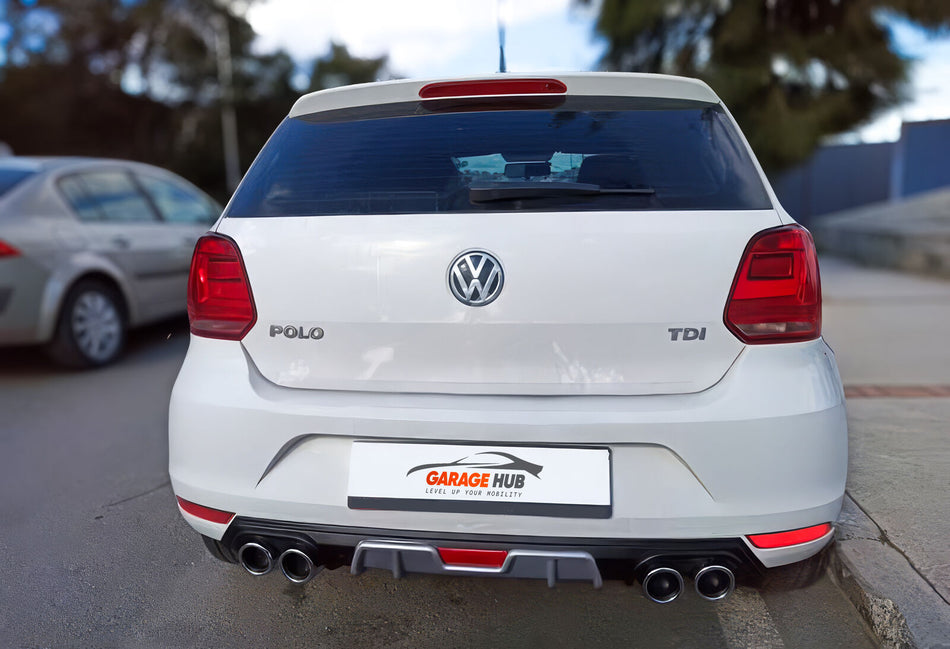 DIFFUSORE POSTERIORE DOPPI TERMINALI PER VW  POLO V 6R 2009-2017 SOTTO PARAURTI
