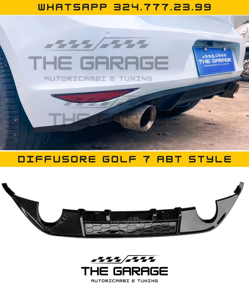 DIFFUSORE POSTERIORE per VW GOLF 7 TDI GTD dal 2013 per due terminali singoli
