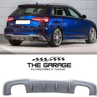 DIFFUSORE RS3 LOOK per Audi A3 8V SPORTBACK dal 2016-2019 (SOLO PER S-LINE) silv