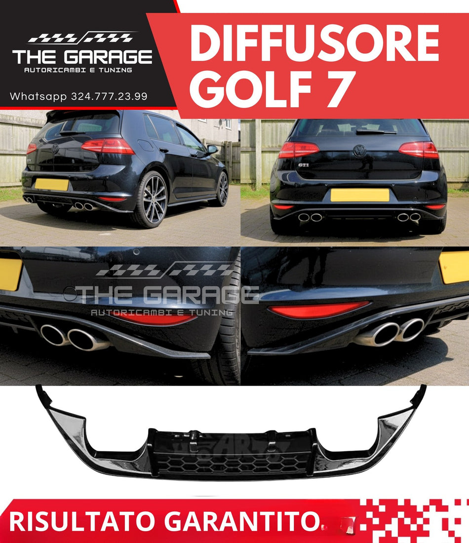 DIFFUSORE POSTERIORE per 2 DOPPI TERMINALI  per GOLF 7  TSI TDI GTD dal 2013