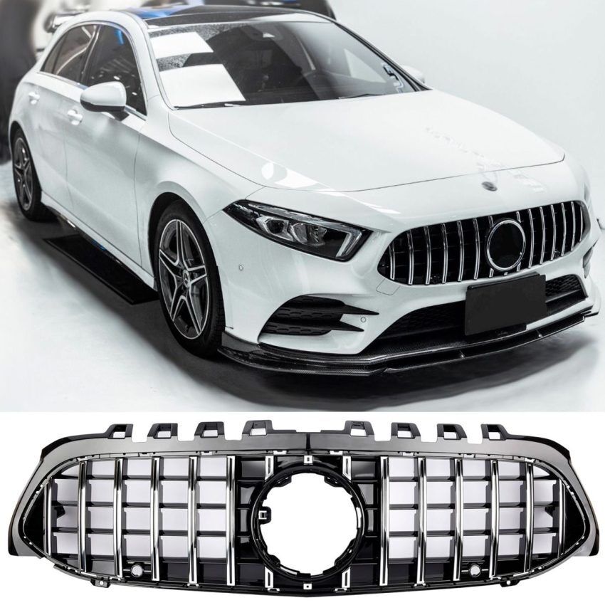 GRIGLIA A45 PANAMERICANA per MERCEDES CLASSE A W177 2018-2023 SILVER - CROMATA – vista 12