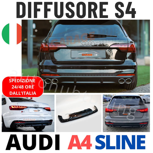 ✨DIFFUSORE  S4 Replica per AUDI A4 B9 S-LINE 2020-2022 POSTERIORE SOTTO PARAURTI