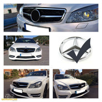 Griglia sportiva per Mercedes W204 S204 C cromo nero C63 AMG LOOK