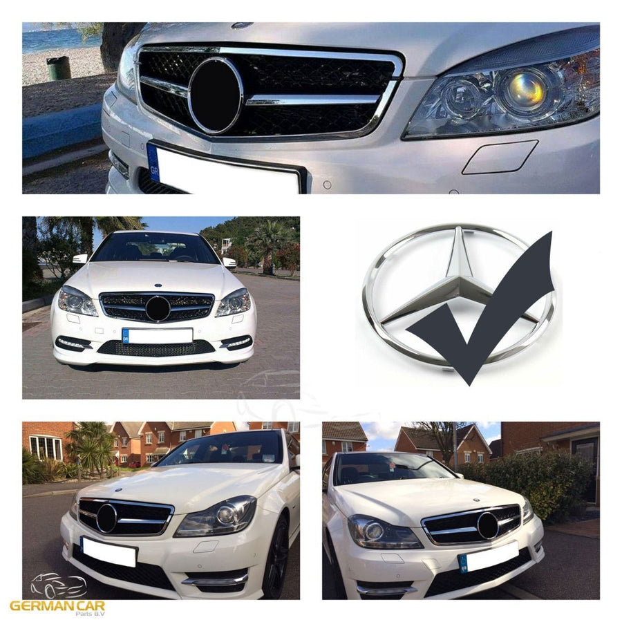 Griglia sportiva per Mercedes W204 S204 C cromo nero C63 AMG LOOK