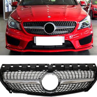 per MERCEDES CLA C117 W117 2016-2019 GRIGLIA SILVER - NERA DIAMANTATA ANTERIORE