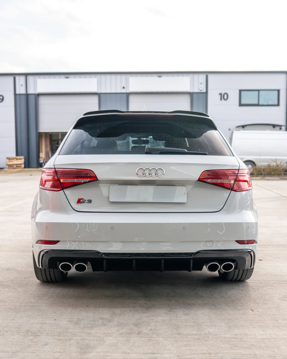 DIFFUSORE RS3 LOOK per Audi A3 8V SPORTBACK 2016-2019, (SOLO PER S-LINE) NERO