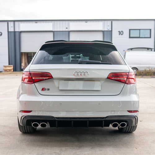 DIFFUSORE RS3 LOOK per Audi A3 8V SPORTBACK 2016-2019, (SOLO PER S-LINE) NERO