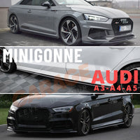 TOP SELLER Sotto Minigonne per AUDI A3 8P 8V 8Y *RS-Look* Laterali Nero ABS