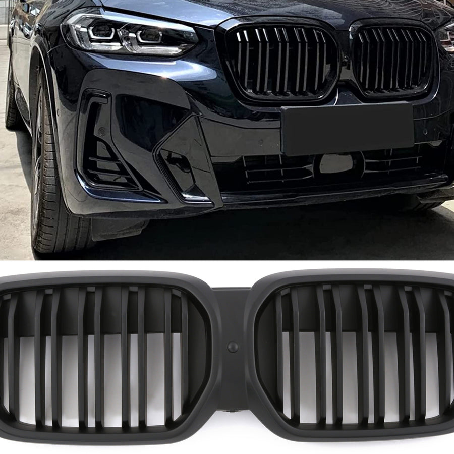 per BMW iX3 G08 LCI GRIGLIA SPORTIVA DOPPIA SPIRALE GRIGLIA NERO OPACO