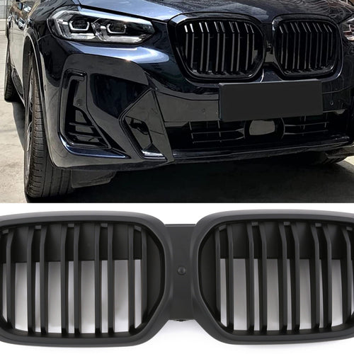 per BMW iX3 G08 LCI GRIGLIA SPORTIVA DOPPIA SPIRALE GRIGLIA NERO OPACO