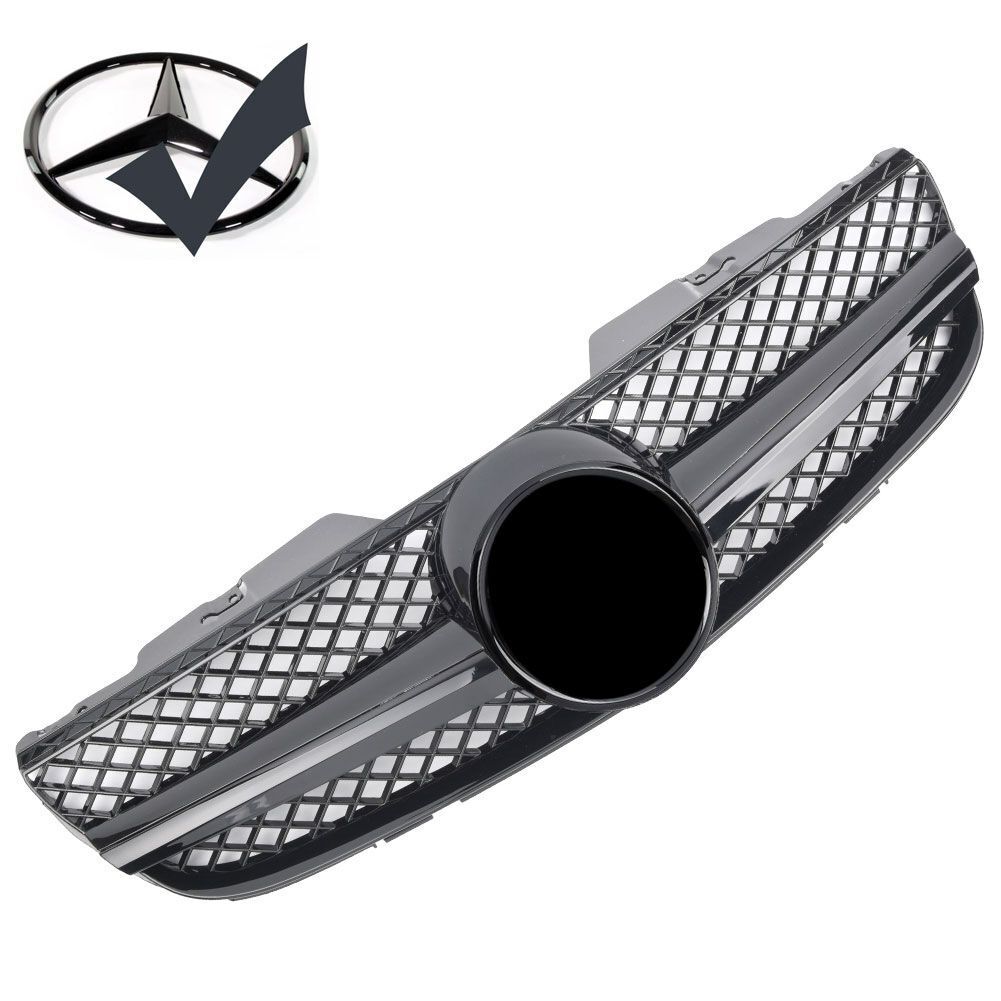 Griglia griglia sportiva per Mercedes R230 SL 2006-2008 nero lucido AMG LOOK