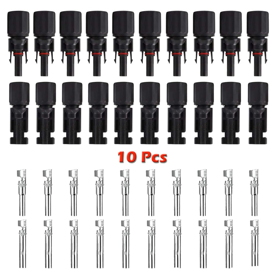 20 Connettori (10 Coppie) 30A Maschio Femmina Pannelli Solari Fotovoltaici - TOP