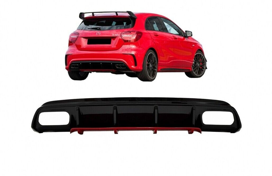 Diffusore per paraurti posteriore per Mercedes Classe A W176 Facelift (2015-2018