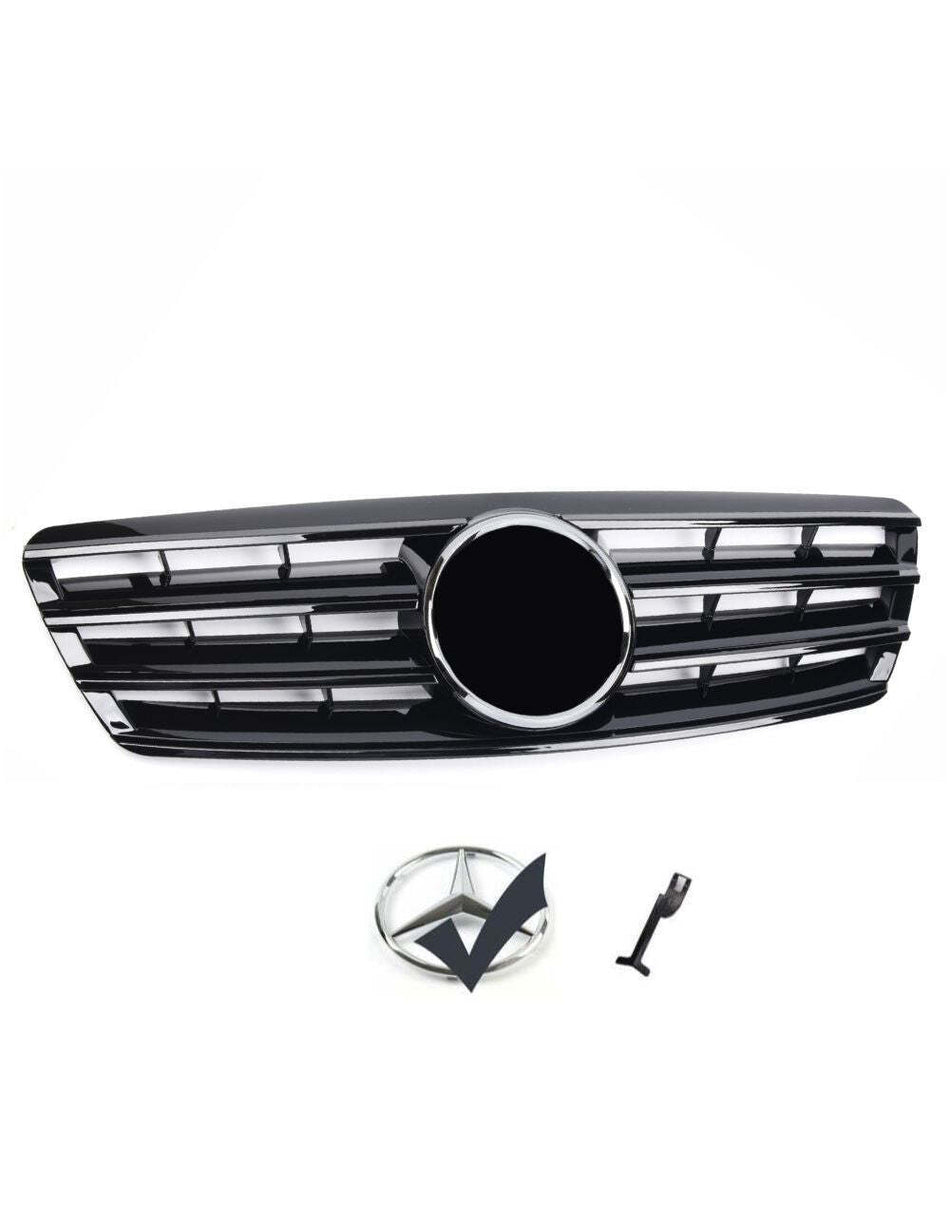 per Mercedes C W203 00-07 Griglia Radiatore LOOK AMG Nero Lucido
