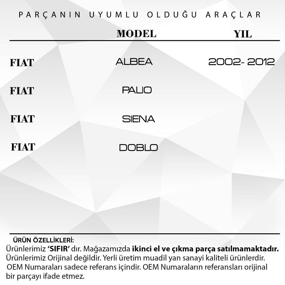 Molle porta Alzacristalli per Fiat Doblo Albea Palio Siena - 50pz