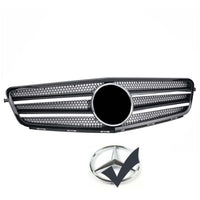per Mercedes C W204 07-14 Griglia Radiatore Nero Cromato Look AMG