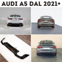 DIFFUSORE *S5 LOOK* per AUDI A5 dal 2021+ S-LINE Restyling NERO LUCIDO ABS