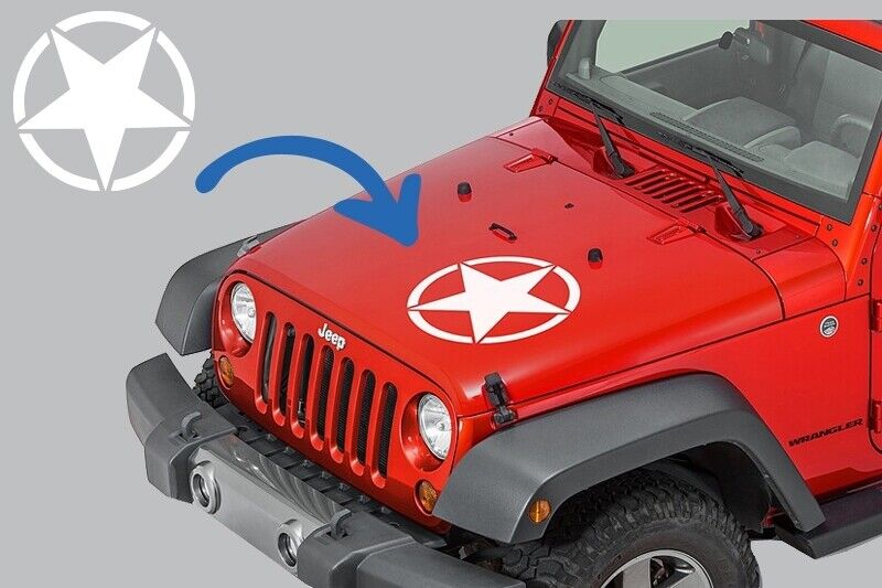 Adesivo Stella Universale per Camion Jeep Wrangler JK o Altre Auto Bianco