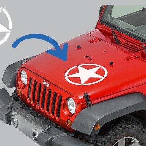 Adesivo Stella Universale per Camion Jeep Wrangler JK o Altre Auto Bianco