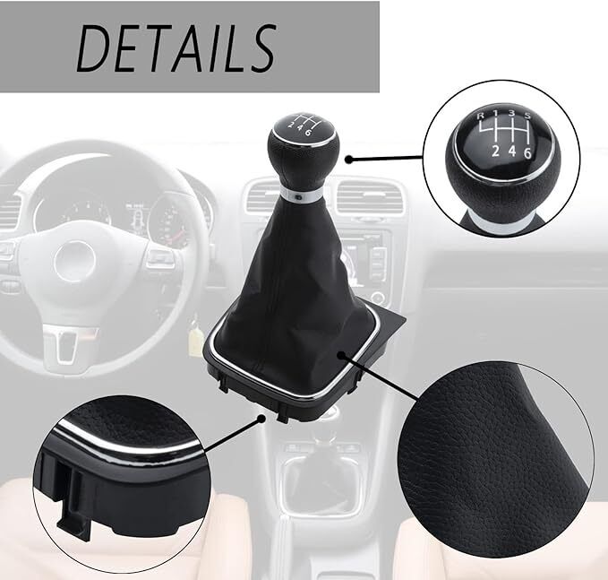 ⭐Manopola 6 Marce⭐Leva Pomello Cambio per VW Golf 6 5 JETTA EOS SCIROCCO cuffia