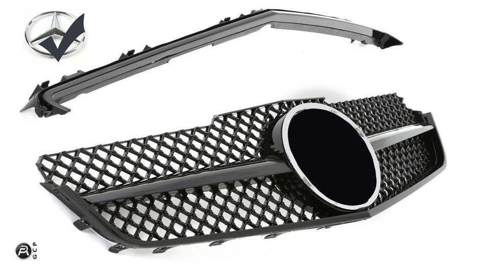 Griglia sportiva per Mercedes W207 E Coupe Cabrio nero lucido AMG LOOK