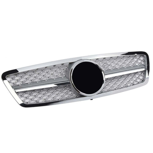 per Mercedes C W203 00-07 Griglia Radiatore Nero Argento Look AMG