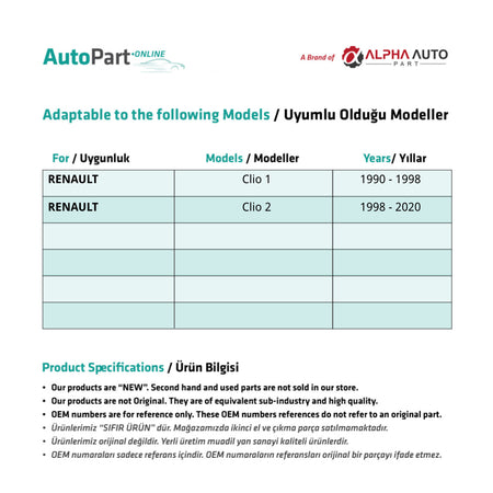 Kit Riparazione Tetto Apribile Renault Clio I/II – vista 2