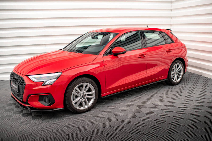 TOP SELLER Sotto Minigonne per AUDI A3 8P 8V 8Y *RS-Look* Laterali Nero ABS
