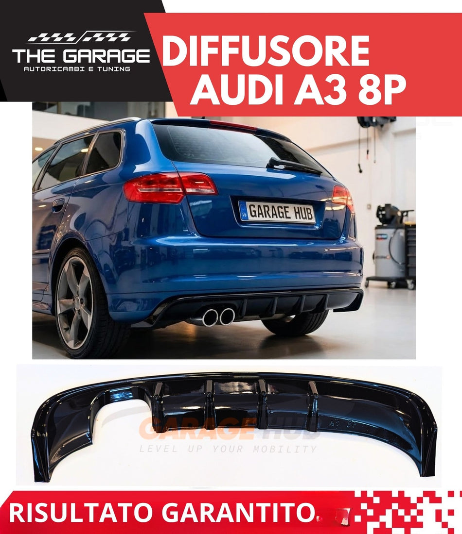 Diffusore Posteriore "RS3 LOOK" per AUDI A3 8P (2008-2012) (3/5 porte) NERO