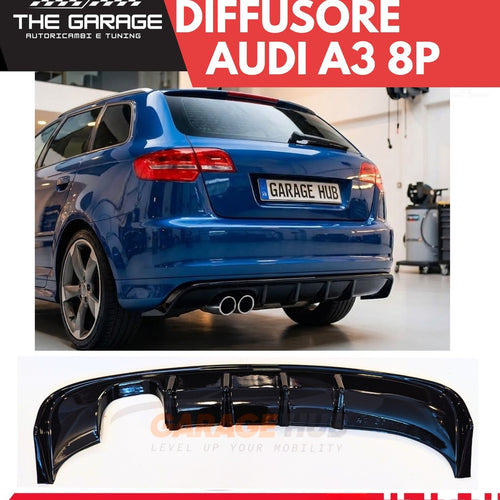 Diffusore Posteriore "RS3 LOOK" per AUDI A3 8P (2008-2012) (3/5 porte) NERO