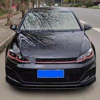 SPLITTER LAMA ANTERIORE paraurti per VW GOLF 7 7.5 GTI / GTD R Nero Lucido