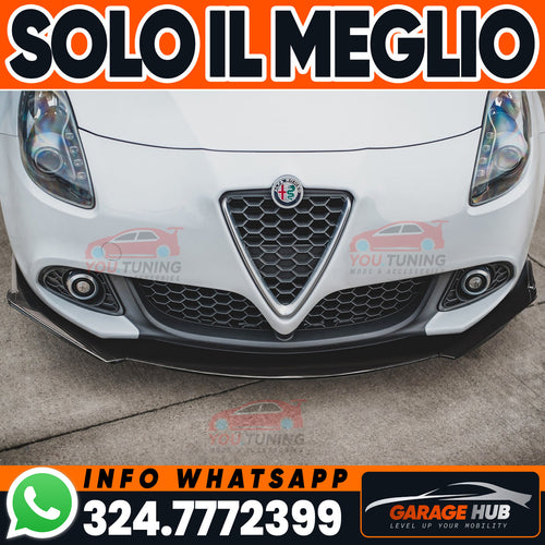 💎ALFA GIULIETTA💎 FRONT LIP SPOILER FRONTALE SOTTO PARAURTI LUCIDO NERO ABS