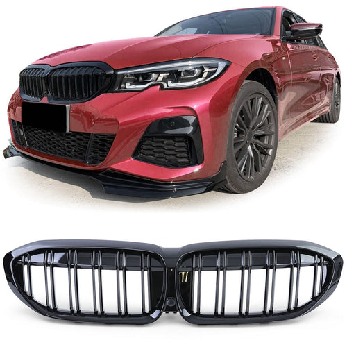 GRIGLIA Doppia Barra per BMW Serie 3 (2019-2022) G20 G21 pre-restyle NERO LUCIDO