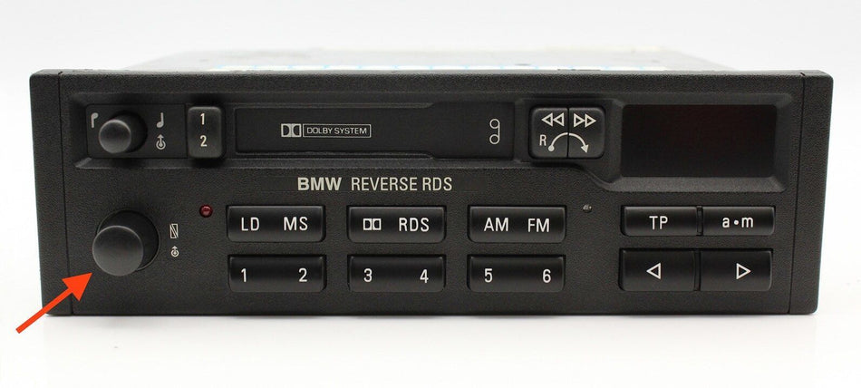 Pulsante Radio BMW (cod. 7643836340) RDS retro
