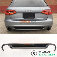 DIFFUSORE 🔥S4 look per AUDI A4 B8 2007-2012 POSTERIORE SOTTO PARAURTI ABS OPACO
